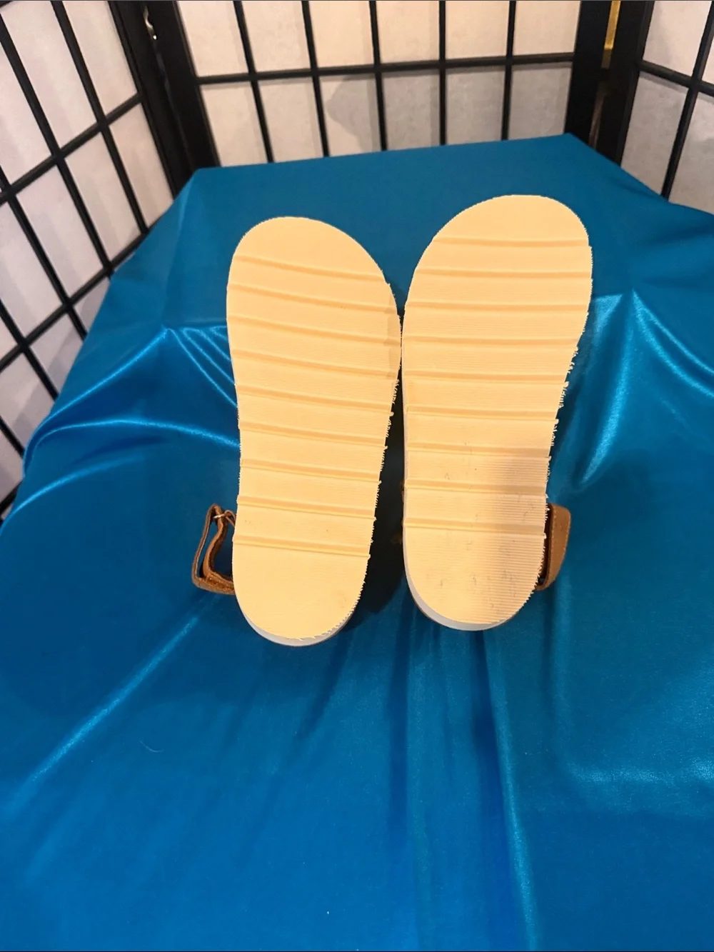 Kids Slip-On Clog Slippers in Tan with White Sole